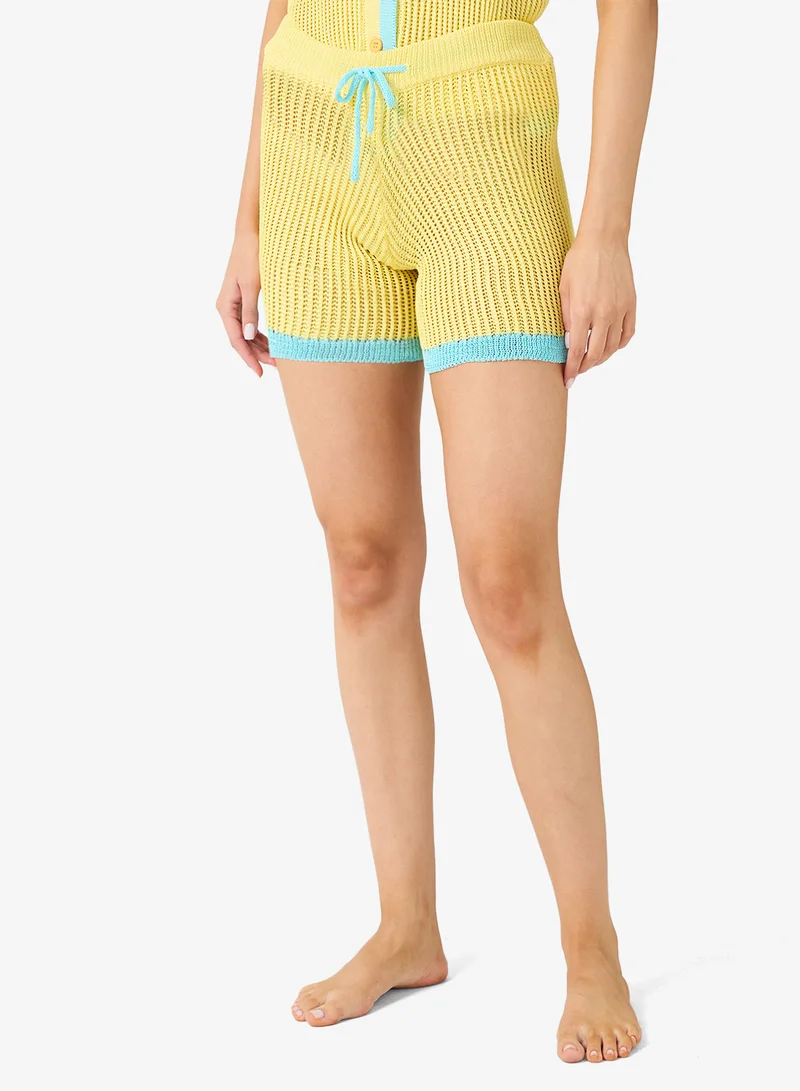 Ginger  Crochet Button Down Shirt & Short Set for Women | Best Price UAE